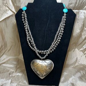 Tibetan Silver Heart Necklacelace